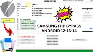 Samsung a12a14a05a10sa13a03sa05sa32a33a51 FRP BYPASS Android 1314  No Talkback [upl. by Eirojram]