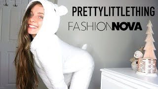 COZY TRYON HAUL  PLT amp fashionnova [upl. by Airdna]