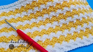 How To Crochet An Easy Stitch  Ideal For Blankets 🧶 [upl. by Seaton]