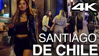 Santiago De Chile 4K Walk 🇨🇱 Night Tour [upl. by Dnomaid]