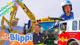 Blippis Vehicle Special Tractors Excavators School Bus Fire Truck  More  Music for the Family [upl. by Sublett]