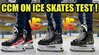 On Ice test with CCM Hockey Skates 100K Pro vs FT4 Pro vs AS3 Pro [upl. by Kirre]