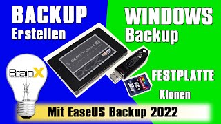 Datensicherung System Backup Systemabbild erstellen mit EaseUS Todo Backup free [upl. by Nomolos]