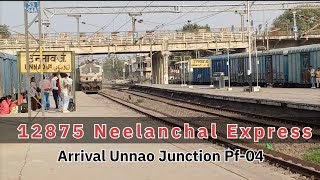 12875 Neelanchal Express Arrival Unnao Junction PlatForm 04trains rail [upl. by Miof Mela47]