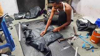 Process of Making Hand Made Sheepskin Leather Jacket  Turning Sheepskin into a Leather Jacket [upl. by Annhej]