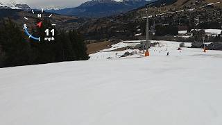 ICY AT TOP Skiing RED OLYMPIQUE  MEGEVE ski resort GoPro HD POV  Feb 2024 [upl. by Zolner522]