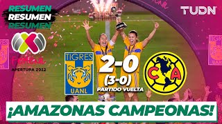 Resumen y goles  Tigres 2 30 0 América  Liga Mx Femenil AP2022 FINAL  TUDN [upl. by Katey]