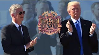 Donald Trump and Belgian King Philippe listening to the Belgian Anthem Brabançonne [upl. by Verna992]