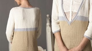 4 VNeck Pullover Vogue Knitting SpringSummer 2011 [upl. by Hafinah]