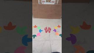 Easy DIY rangoli design under 1 minute ytshorts shorts shortsviral [upl. by Deborah484]