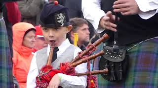 Young Piper boy looking like a pro Canmore Highland Games closing ceremony 2018 part 1 [upl. by Ttirrem]