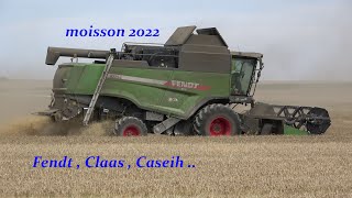 MOISSONS 2022  FENDT  CLAAS  CASEIH  AUBE RHEGES [upl. by Aynos]