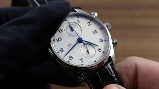 IWC Portugieser Chronograph Classic IW390302 Functions amp Care [upl. by Edroi]