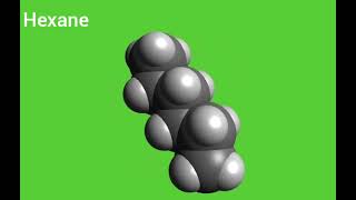 Hexane  3D structure organic molecules [upl. by Ahl]