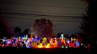 My MASSIVE 2023 Halloween Inflatable Display Nighttime Walkthrough 140 Inflatables [upl. by Willyt315]