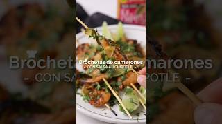 Receta Brochetas de Camarones con Salsa Ají Chipotle  Gourmet  Recetas Camarones [upl. by Ahsael]