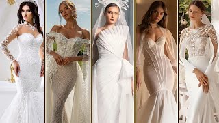 Stunning Wedding Dress Styles Mermaid High Neck Detachable Skirts Aline amp Sheath Dresses 2024 [upl. by Llemmart]