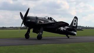 Grumman F8F Bearcat taxiing at Duxford finale [upl. by Dnaltiac]