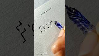 Shadow lettering with glass dip pen shortsfeed 3dart [upl. by Illa468]