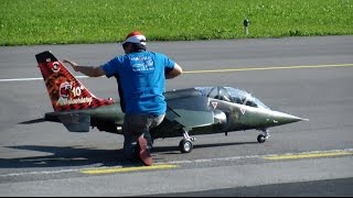 RC SCALE Dassault Dornier Alpha Jet TEAM THAILAND on the JWM Meiringen AFB [upl. by Ardnikal]