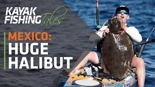 Kayak Fishing Cedros Island and Landing a Huge Halibut [upl. by Attenyl]