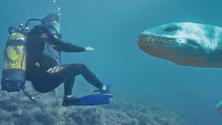 Diver Caught on Camera Biggest Creature in The Ocean [upl. by Anawait]