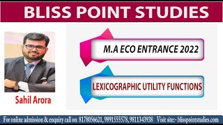 M A ECONOMICS ENTRANCE 2022  LEXICOGRAPHIC UTILITY FUNCTIONS [upl. by Gazzo353]