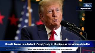 Donald Trump humiliated by empty rally in Michigan as crowd size dwindles [upl. by Rachel552]