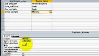 Crear tabla Productos en Access [upl. by Irved]