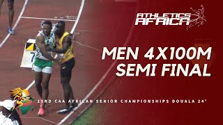 GHANA 🇬🇭 v 🇳🇬 NIGERIA  DOUALA 24  23rd African Athletics Senior Championships  Men’s 4x100m SF 2 [upl. by Hanae]