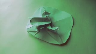 Как сделать из бумаги лягушку Frog on Lily Pad Origami [upl. by Llechtim]