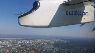 Eurolot Dash 8Q400  Takeoff at Warsaw Airport [upl. by Mabel]