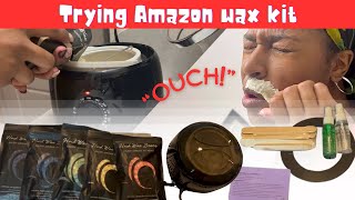 TRYING AN AMAZON WAX KIT REVIEW  my first home wax vlog [upl. by Sellers804]