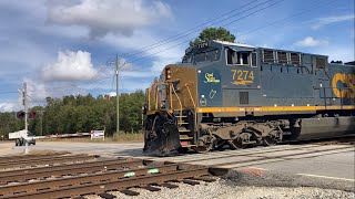 CSXT 7274 Spirit Of West Virginia Sticker Leads CSX M421 SB Manifest Train Florence SC Gate Runners [upl. by Smallman]