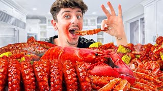 Eating 100 Pounds of Seafood Boil Mukbang [upl. by Einitsed]