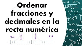 Ordenar fracciones y decimales en la recta numérica Primero de Secundaria [upl. by Pich]