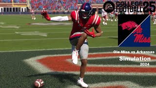 College Football 25 Ole Miss Rebels vs Arkansas Razorbacks Simulation 4K Full Game Play [upl. by Eudosia]