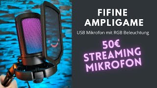 Fifine Ampligame I 50€ Streaming Mikrofon mit RGB Beleuchtung I Für PS5 Xbox Twitch amp Discord [upl. by Oilejor]