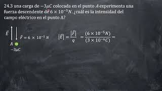 CAMPO ELÉCTRICO Solución al problema 243 Física Tippens 7 edición [upl. by Bertero232]