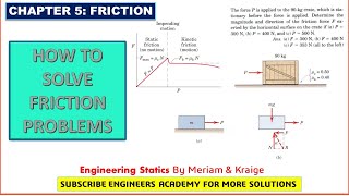 How to solve Friction Problems  Chapter 6 Friction  Engineers Academy [upl. by O'Conner]