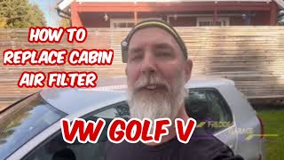 Cabin air filter replacement VW GOLF V vw filter replacement [upl. by Acirretahs]