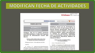 MODIFICAN FECHA DE ACTIVIDADES EN EL CRONOGRAMA DE NOMBRAMIENTO DOCENTE 2024 nombramientodocente [upl. by Edak]