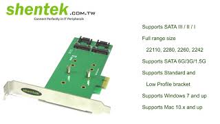 2 slot B key SATA SSD M 2 PCIe Adapter Card shentek [upl. by Zachar]