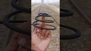 Train vs coil  train vs power plus challenge railtrack railway train shortsfeed trending [upl. by Nerland]