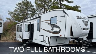 THIS 5th WHEEL IS HUGE 2024 Forest River Sabre 38DBL [upl. by Amiarom]