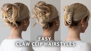 3 Easy Claw Clip Hairstyles ❤️ Best Back to School Hairstyles for Medium to Long Hair [upl. by Vola635]