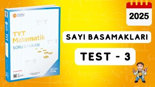 345 TYT MATEMATİK SORU BANKASI ÇÖZÜMLERİ  SAYI BASAMAKLARI  TEST 3  2025 [upl. by Niatsirt]