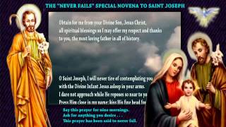 THE quotNEVER FAILSquot SPECIAL NOVENA TO SAINT JOSEPH [upl. by Kalasky]