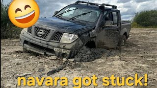 It Went so Wrong so quick Nissan Navara D40 Stuck in Thick Mud Bog offroad recovery [upl. by Cyna]