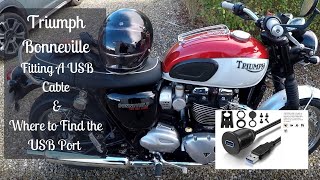 Triumph Bonneville  Where to Find The USB Port  Fitting A USB Extension Cable [upl. by Judus]